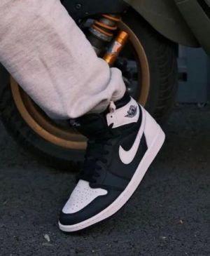 Nik ee air jordan 1 high og black white semi ua