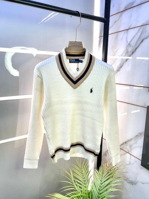Ralph_Lauren White Imported knitted Super Premium Pullovers F3181-WH