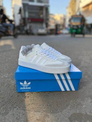 Adida s Samba Triple White Satin Stripe