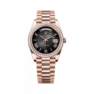 Rolexx DayDate Rose Gold Ombre Diamond Zr Yz