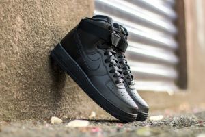 Nik.e Air Force 1 Mid Leather Black 
