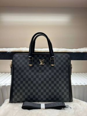 LOUIS.VUITTON BLACK PREMIUM CLASSIC LAPTOP BAG