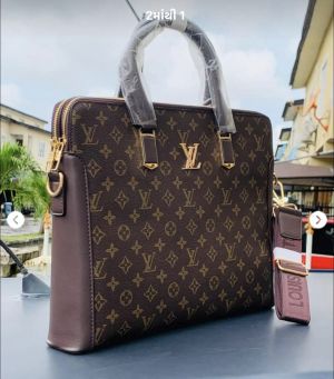 LOUIS.VUITTON BROWN PREMIUM CLASSIC LAPTOP BAG