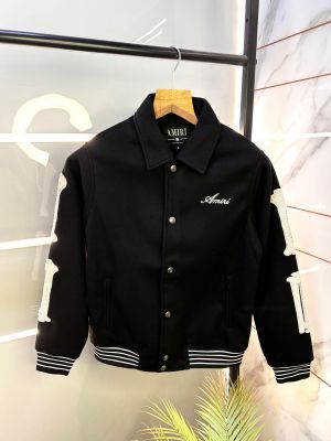 Amir i Bones Imported Super Premium Black Varsity Jacket F2113-BL
