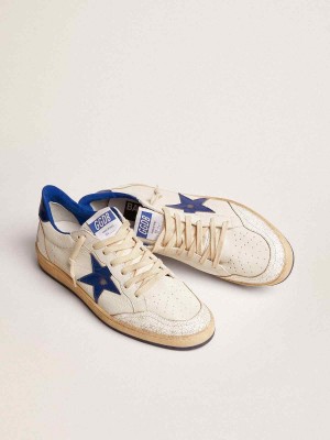 Golden Goose Ball-Star Low White Bluette