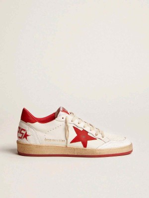 Golden Goose Ball-Star Low White Red