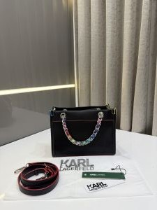 KARL LAGERFIELD SAVOIE BLACK LEATHER BAG PREMIUM WITH OG DUST BAG