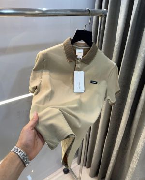 Calvi n Klei n Beige Patch Logo Premium Polo T-Shirt CST57