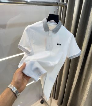 Calvi n Klei n White Patch Logo Premium Polo T-Shirt CST57