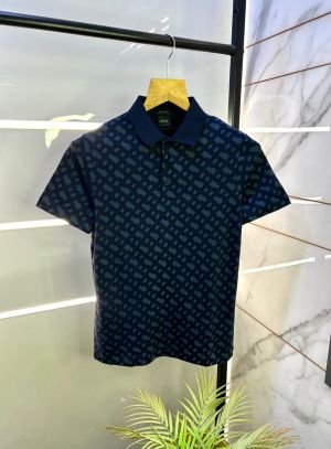 Hugo_Boss Navy Premium Collar Neck Polo T-shirt F3022-NY