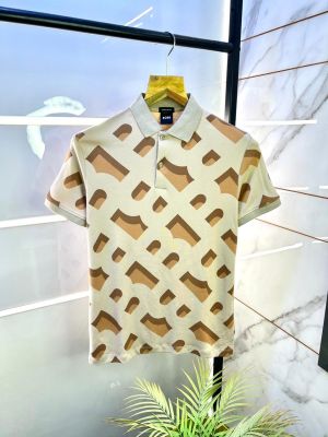 Hugo_Boss Brown Premium Collar Neck Polo T-shirt F3022-BR