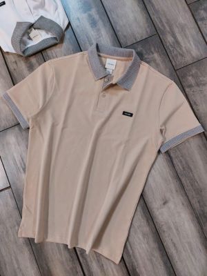 Calvin_Klein Beige Collar Neck Premium Polo T-shirt F3383-BE
