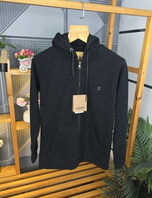 BUR B ZIPPER HODDIE BLACK M432-BK