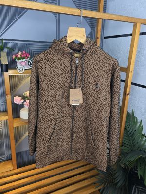 BUR B ZIPPER HODDIE BROWN M432-BR
