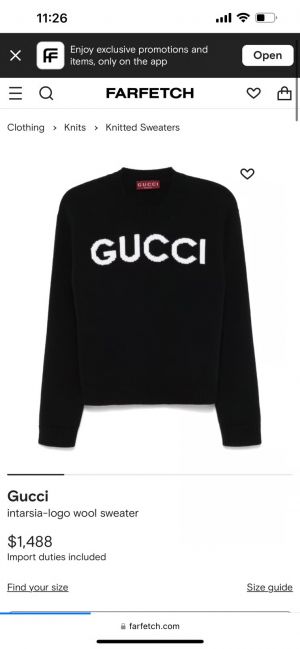 Gucc_i Knitted Imported Sweater Black 