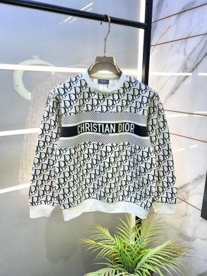 Christian Dio r Imported Monogram Allover Premium White Sweatshirts F3344-W3