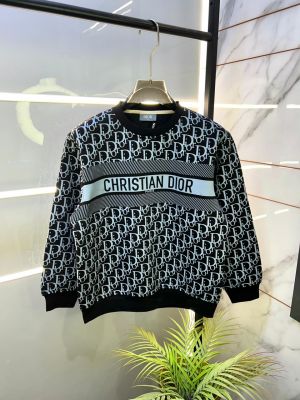 Christian Dio r Imported Monogram Allover Premium Black Sweatshirts F3344-B3