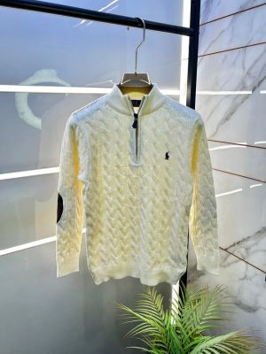 Ralph_Lauren White Imported knitted Super Premium Pullovers F3281-WH