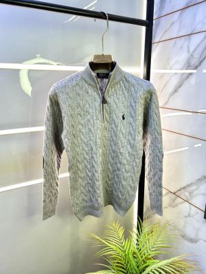 Ralph_Lauren Grey Imported knitted Super Premium Pullovers F3281-GY