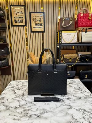 Mont blanc Embossed Premium Quality Laptop Bag (Black)