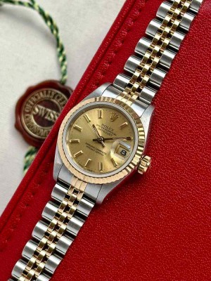 ROLEX_ DATE JUST TO TONE GOLD WHITE FOR HER WOMENS GIRLS