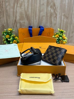 LOUIS_VUITTON_2 Buckle Belt & wallet Combo C437