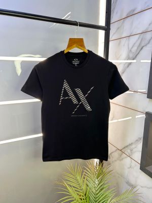 Arman_i Exchange Metal Logo Premium Black Round Neck T-shirt F2625-BL