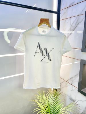 Arman_i Exchange Metal Logo Print Premium White Round Neck T-shirt F2625-WH
