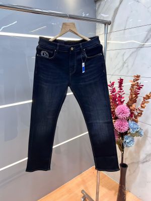 Louis Vuitto n Black Shade Premium Imported Stretchable Lycra Fabric Straight Fit Denim with Emboss Logo 3493