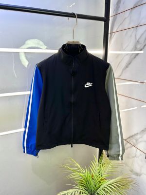 Nik e Imported Back Print Super Premium Black Wind Shetter Jacket F3315-BL