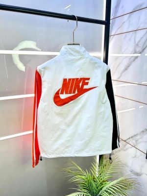 Nik e Imported Back Print Super Premium White Wind Shetter Jacket F3315-WH