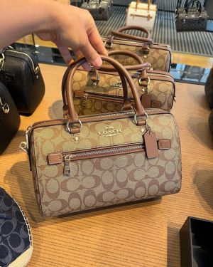 Coach_rowan satchel signature canvas crossbody with box premium quality