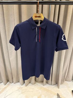 No return Moncle_r imported Polo t-shirt Navy blue 
