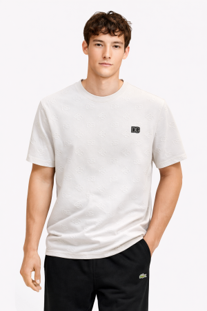 Dolce & Gabban_a White Imported Embossed Monogram Tshirt 