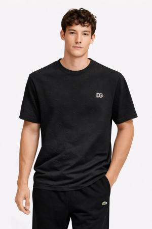 Dolce & Gabban_a Imported Black Embossed Monogram Tshirt 