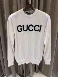 Gucc_i Imported White Premium knitted Sweatshirt 