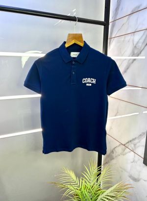Coac h Blue Premium Collar Neck Polo T-shirt F2993-BU