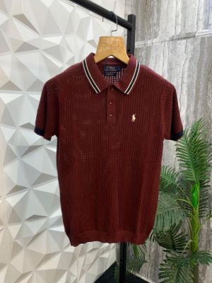 RALP H LAUREN KNITTED POLO 1158 WINE