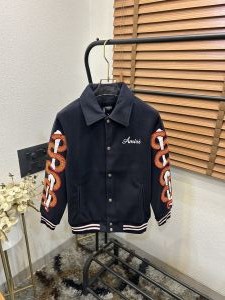 Amir_i Sleeve Snake Embroidered Patch Exclusive Wool Fabric Jacket Navy Blue (DN 615)