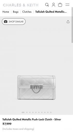 CHARLES_AND_KEITH_TALLULAH_QUILTED_METALLIC_PUSH_LOCK_CLUTCH_WITH_OGBOX_CARDS_TAGS_DUSTBAG.