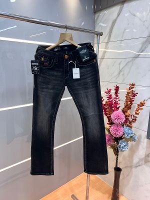True Religio n Dark Shade Premium Imported Stretchable Lycra Fabric Boot Cut Denim with Back Flap pocket Design 3487