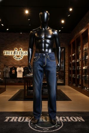 True Religio n Blue Shade Premium Imported Stretchable Lycra Fabric Straight fit Denim with Back Flap pocket Design 3578