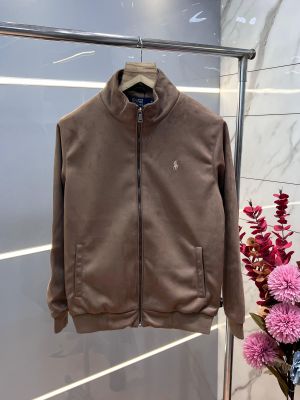 Ralph Laure n Brown Premium Imported Suede fabric High Neck Zipper Jacket 3521