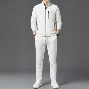 Christian Dio r Cream Monogram Design with Jacquard Fabric Premium Tracksuit with Carry Bag 3563