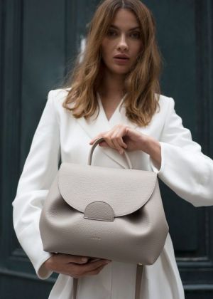 Polene Cyme Mini Tote Bag With Dust Bag (Gray-81185)