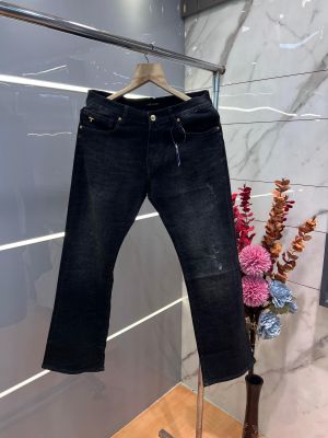 Tomfor d Black Shade Premium Imported Stretchable Lycra Fabric Boot Cut Denim with Embroidered Design 3482