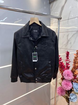 Hugo Bos s Black Imported High end Faux Leather Jacket 3540