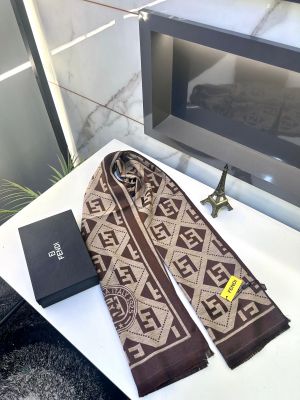 Fend_i Stoles Scarfs Premium Quality Brown Ten Fa 266