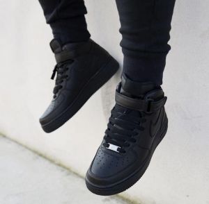 Nik.e Air Force 1 Mid Leather Black