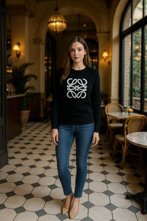 LOE W SWEAT SHIRT BLACK S71-BK